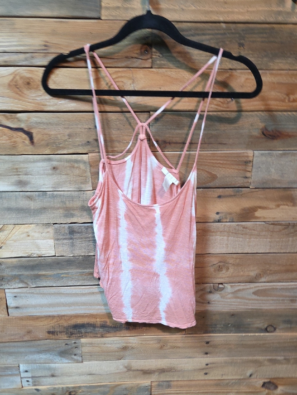Forever 21 Pink and White Tie-Dye Strappy Camisole